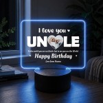 Personalised Uncle Birthday Gift 16 Colours LED Light with Photo