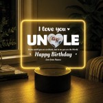 Personalised Uncle Birthday Gift 16 Colours LED Light with Photo