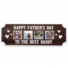 Personalised Fathers Day Gift Photo Plaque With 4 Photos