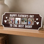 Personalised Fathers Day Gift Photo Plaque With 4 Photos Personalised Fathers Day Gift Photo Plaque With 4 Photos