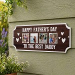 Personalised Fathers Day Gift Photo Plaque With 4 Photos Personalised Fathers Day Gift Photo Plaque With 4 Photos