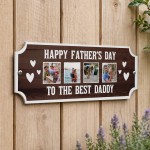 Personalised Fathers Day Gift Photo Plaque With 4 Photos Personalised Fathers Day Gift Photo Plaque With 4 Photos
