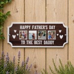 Personalised Fathers Day Gift Photo Plaque With 4 Photos Personalised Fathers Day Gift Photo Plaque With 4 Photos