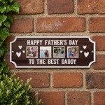 Personalised Fathers Day Gift Photo Plaque With 4 Photos Personalised Fathers Day Gift Photo Plaque With 4 Photos