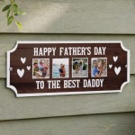 Personalised Fathers Day Gift Photo Plaque With 4 Photos Personalised Fathers Day Gift Photo Plaque With 4 Photos