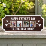 Personalised Fathers Day Gift Photo Plaque With 4 Photos Personalised Fathers Day Gift Photo Plaque With 4 Photos