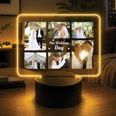 Personalised Mr And Mrs Photo Plaque 16 Colours LED Light