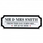 Personalised Wedding Road Sign Mr & Mrs Custom Name Plaque