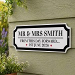 Personalised Wedding Road Sign Mr & Mrs Custom Name Plaque