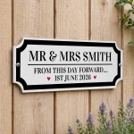 Personalised Wedding Road Sign Mr & Mrs Custom Name Plaque