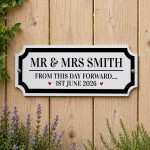 Personalised Wedding Road Sign Mr & Mrs Custom Name Plaque