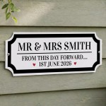 Personalised Wedding Road Sign Mr & Mrs Custom Name Plaque