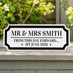 Personalised Wedding Road Sign Mr & Mrs Custom Name Plaque