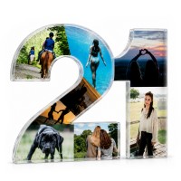 Personalised 21st Birthday Acrylic Photo Plaque 8 Photo Collage 