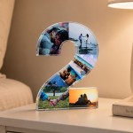 Personalised Number 2 Acrylic Photo Plaque 2nd Anniversary Gift Personalised Number 2 Acrylic Photo Plaque 2nd Anniversary Gift