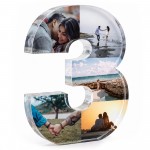 Personalised Number 3 Acrylic Photo Plaque Gift 3rd Anniversary Personalised Number 3 Acrylic Photo Plaque Gift 3rd Anniversary