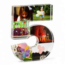 Personalised Number 5 Acrylic Photo Plaque Gift 5th Birthday