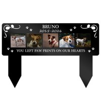 Personalised Dog Memorial Plaque Photo Pet Grave Marker Garden