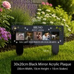 Personalised Dog Memorial Plaque Photo Pet Grave Marker Garden