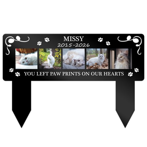 Personalised Cat Memorial Plaque Photo Pet Grave Marker Personalised Cat Memorial Plaque Photo Pet Grave Marker