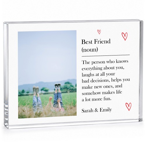 Best Friend Gifts Personalised Custom Photo Acrylic Block