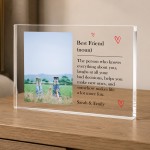 Best Friend Gifts Personalised Custom Photo Acrylic Block