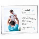 Personalised Grandad Acrylic Photo Block Custom Fathers Day Gift Personalised Grandad Acrylic Photo Block Custom Fathers Day Gift
