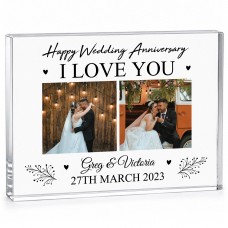 Personalised Wedding Anniversary Acrylic Photo Block Anniversary