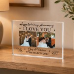 Personalised Wedding Anniversary Acrylic Photo Block Anniversary