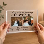 Personalised Wedding Anniversary Acrylic Photo Block Anniversary
