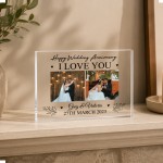Personalised Wedding Anniversary Acrylic Photo Block Anniversary