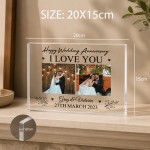 Personalised Wedding Anniversary Acrylic Photo Block Anniversary