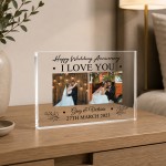 Personalised Wedding Anniversary Acrylic Photo Block Anniversary
