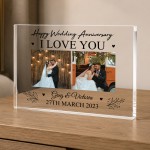 Personalised Wedding Anniversary Acrylic Photo Block Anniversary