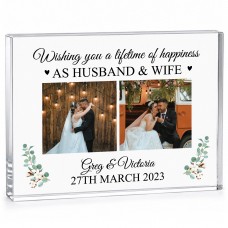 Personalised Mr And Mrs Acrylic Photo Block Wedding Gifts