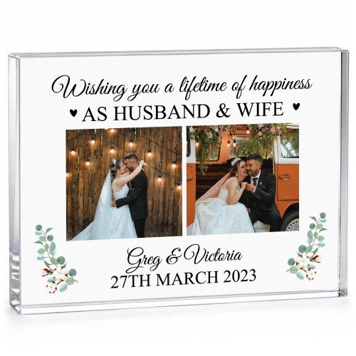 Personalised Mr And Mrs Acrylic Photo Block Wedding Gifts Personalised Mr And Mrs Acrylic Photo Block Wedding Gifts