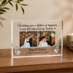 Personalised Mr And Mrs Acrylic Photo Block Wedding Gifts Personalised Mr And Mrs Acrylic Photo Block Wedding Gifts