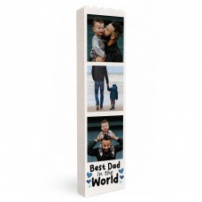 Personalised Photo Block Plaque Dad Gift 3 Photos Father's Day