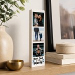Personalised Photo Block Plaque Dad Gift 3 Photos Father's Day