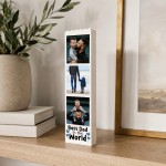 Personalised Photo Block Plaque Dad Gift 3 Photos Father's Day