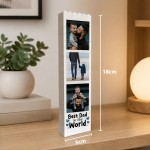 Personalised Photo Block Plaque Dad Gift 3 Photos Father's Day