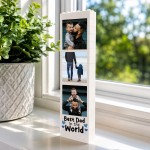 Personalised Photo Block Plaque Dad Gift 3 Photos Father's Day