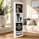 Personalised Photo Block Plaque Dad Gift 3 Photos Father's Day