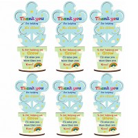 Teacher Thank You Gift Set of 6 Wooden Flower Plaques Teaching