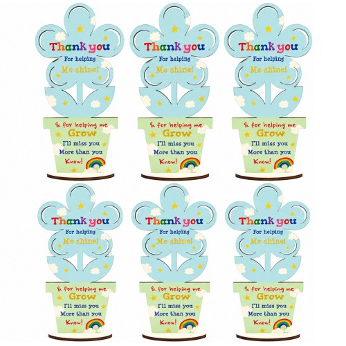Teacher Thank You Gift Set of 6 Wooden Flower Plaques Teaching Teacher Thank You Gift Set of 6 Wooden Flower Plaques Teaching
