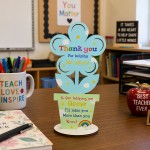 Teacher Thank You Gift Set of 6 Wooden Flower Plaques Teaching Teacher Thank You Gift Set of 6 Wooden Flower Plaques Teaching