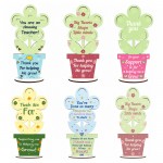 Teacher Appreciation Wooden Flower Plaque Set of 6 Thank You Teacher Appreciation Wooden Flower Plaque Set of 6 Thank You