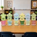 Teacher Appreciation Wooden Flower Plaque Set of 6 Thank You Teacher Appreciation Wooden Flower Plaque Set of 6 Thank You