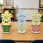Teacher Appreciation Wooden Flower Plaque Set of 6 Thank You Teacher Appreciation Wooden Flower Plaque Set of 6 Thank You