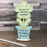 Teacher Appreciation Wooden Flower Plaque Set of 6 Thank You Teacher Appreciation Wooden Flower Plaque Set of 6 Thank You
